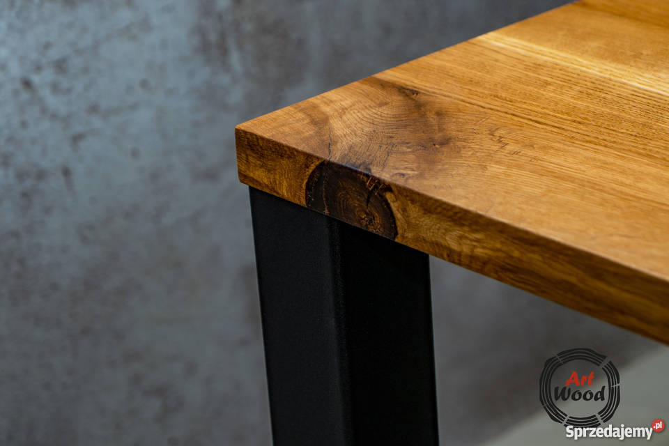 Stół loftowy 120x80 stół z blatem dębowym stół Nowy Sącz