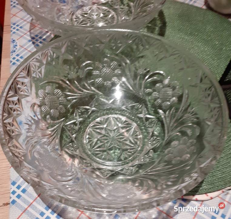 Kryształowe salaterki piękny szlif komplet 2 Sosnowiec