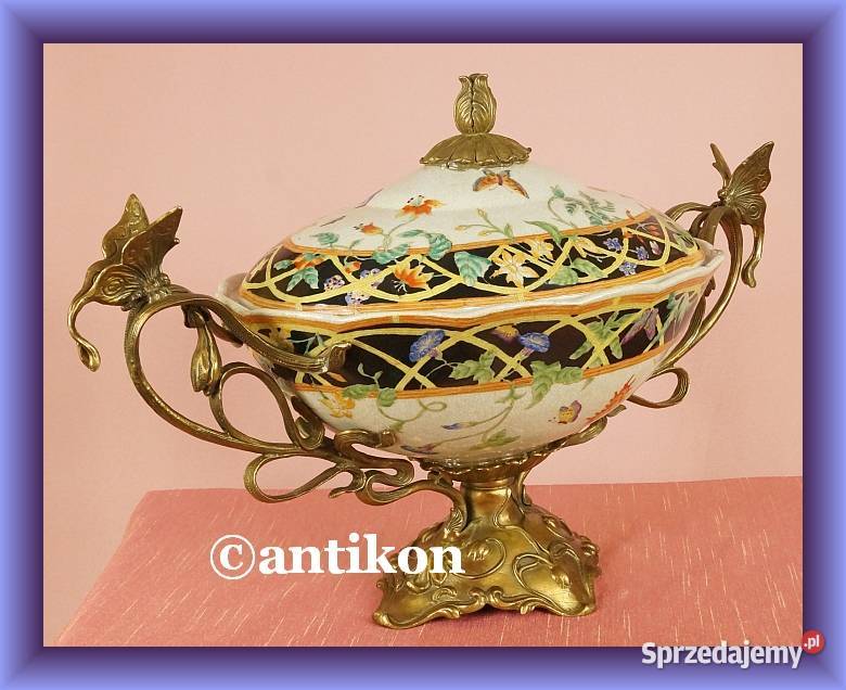 Waza porcelanowa z brązem Gdańsk