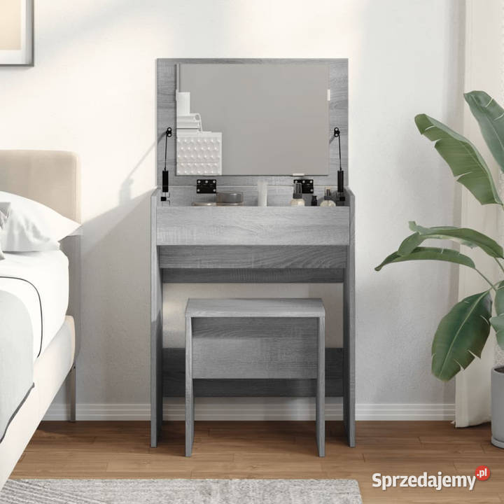 Toaletka ze stołkiem szary dąb sonoma 60x40x1135 mazowieckie Warszawa