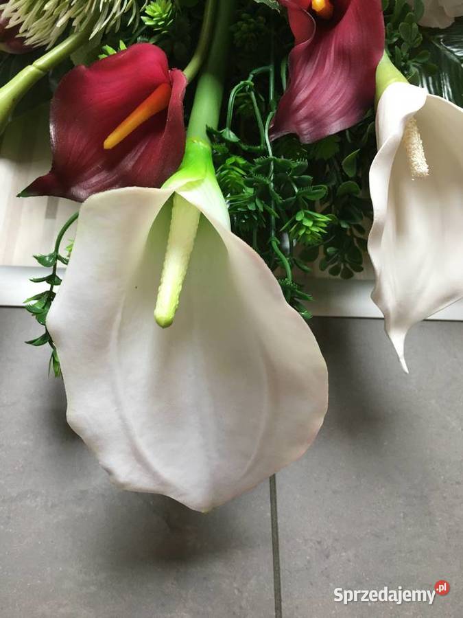 Kompozycja kwiaty sztuczne cmentarz stroik grób Kalisz sprzedam