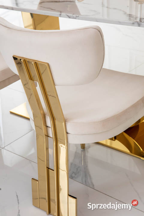 Krzesło Designerskie EMPIRE Beżowe Welurowe mazowieckie