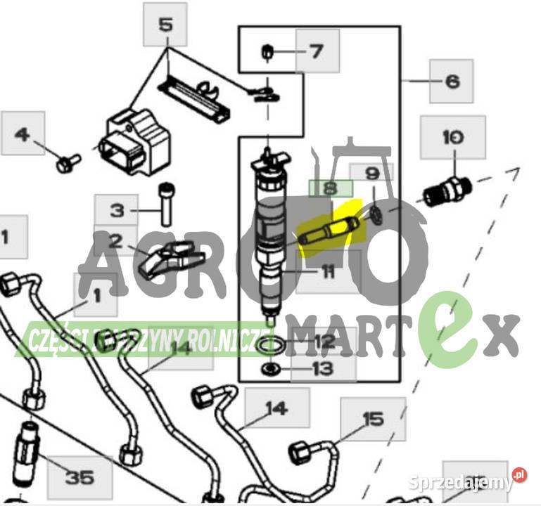 RE522594 KRÓCIEC ŁĄCZĄCY WTRYSKIWACZA L61 JD Części zamienne Wichrów sprzedam