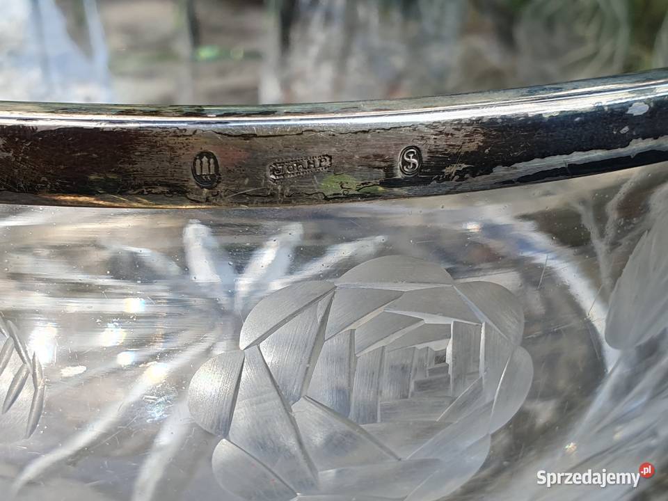 Kryształowa misa ze srebrną oprawą