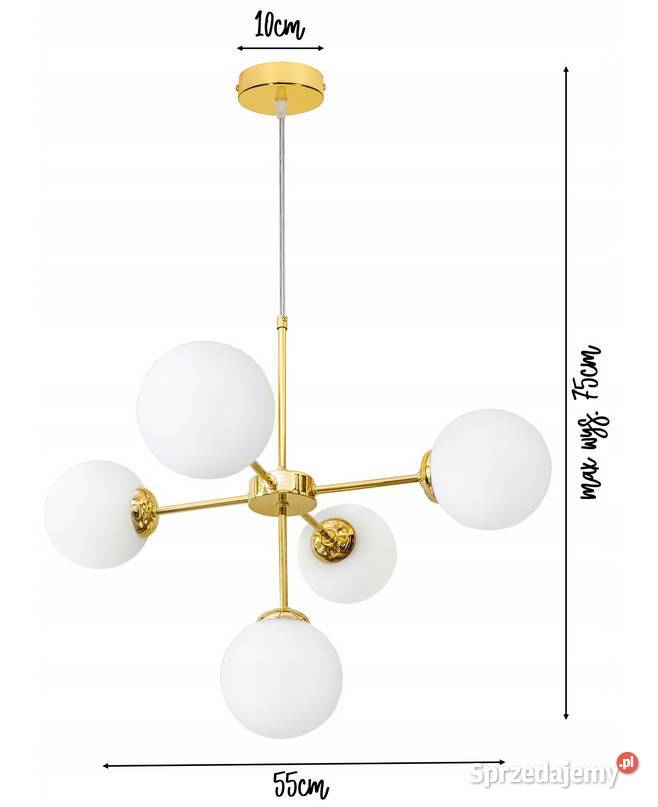 LAMPA WISZĄCA SUFITOWA ŻYRANDOL NOWOCZESNA ZŁOTA