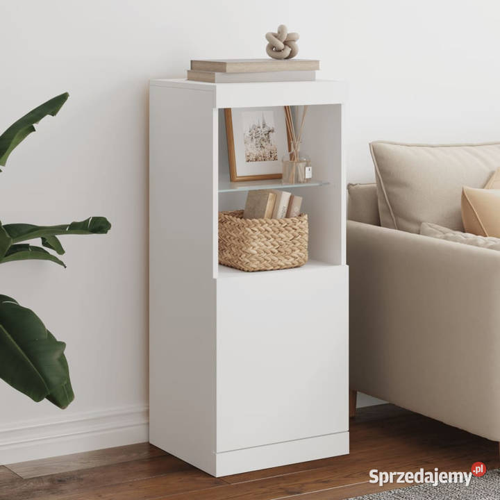 Szafka z oświetleniem LED biała 41x37x100
