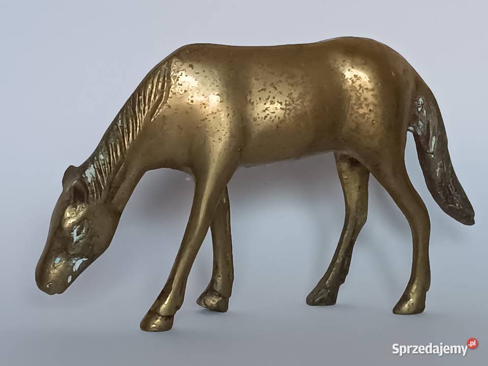 Mosiężna figurka konia Koń pasący się Dekoracja Rzeszów