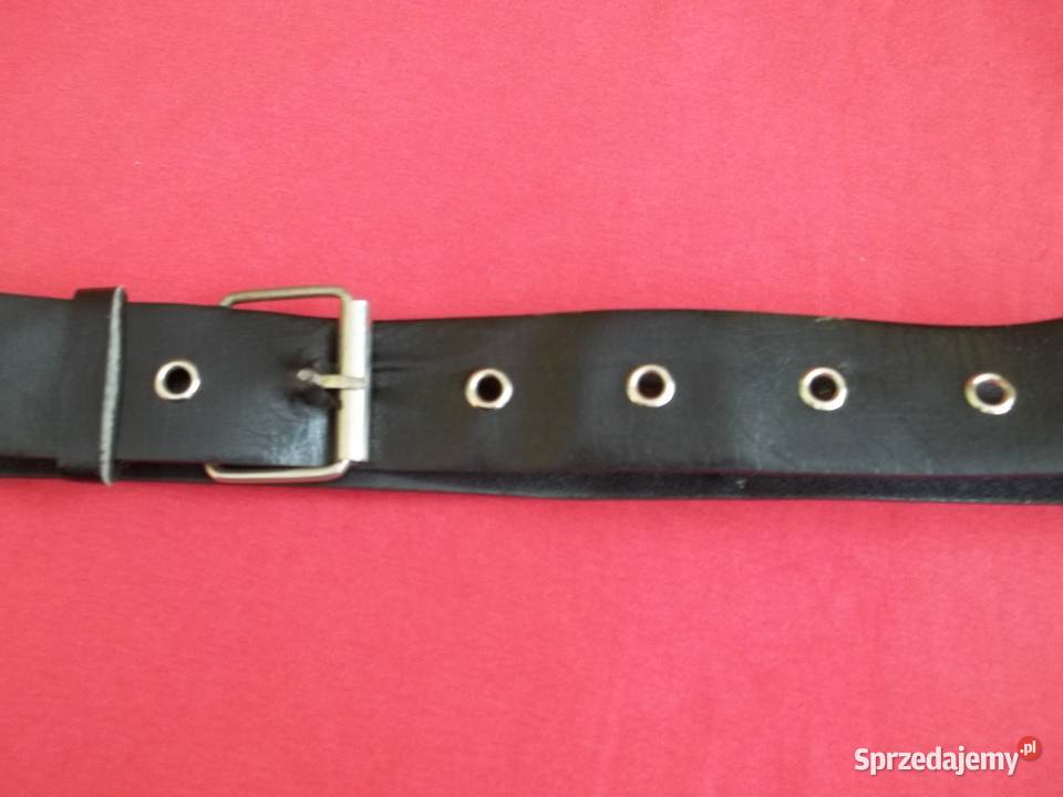 Czarny pasek damski ze srebrną klamerkąDł104 4cm