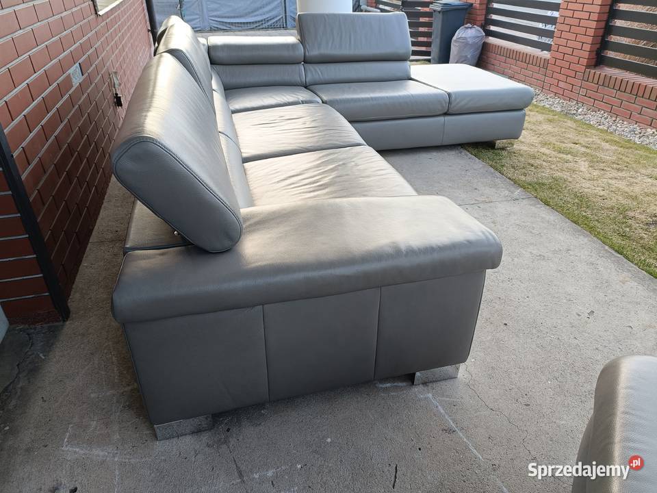 Sprzedam narożnik plus pufa ze skóry
