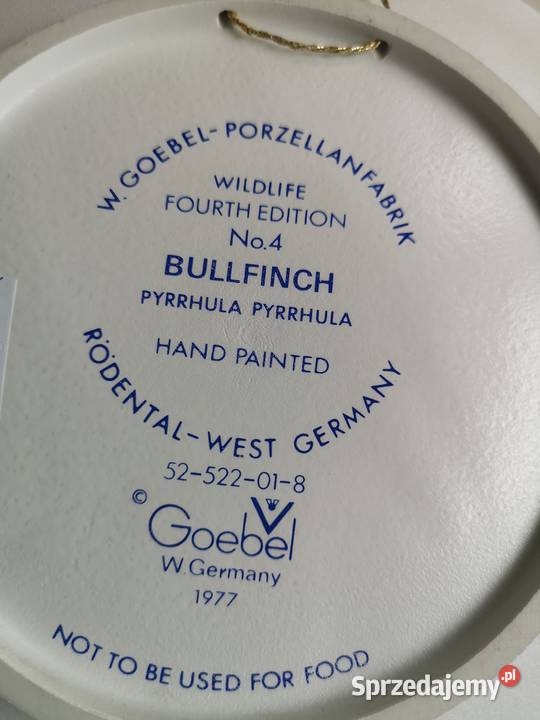 Talerz Goebel naścienny Rudzik porcelanowy Porcelana i szkło Toruń sprzedam