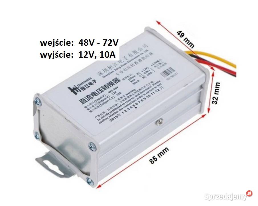Przetwornica 3672V na 12V hulajnoga rower skuter Kołobrzeg