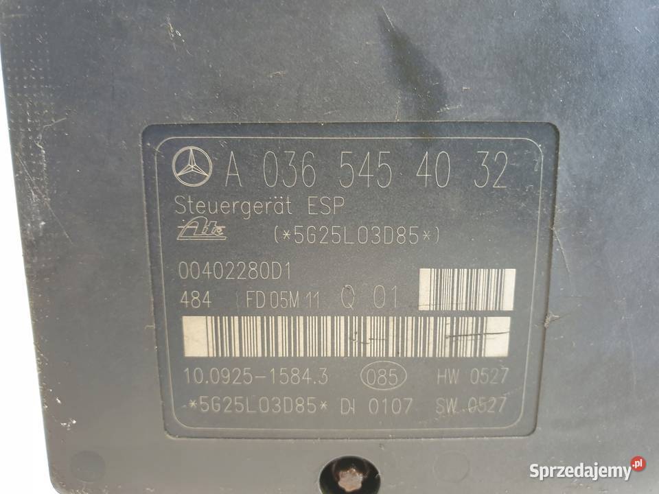 Mercedes CLK W209 STEROWNIK ABS ESP A0365454032 Chełm