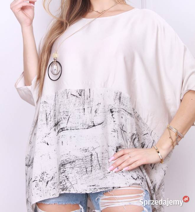 Bluzka print abstrakcja 5 kolorów do wyboru podlaskie