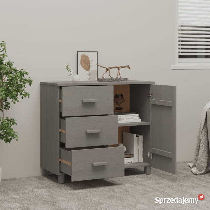 Szafka HAMAR jasnoszara 90x40x80 drewno sosnowe Warszawa