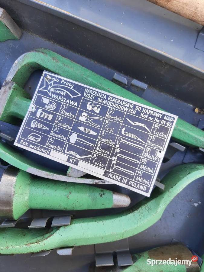 Narzędzia blacharskie komplet w skrzyni Komet lubelskie Strzyżewice