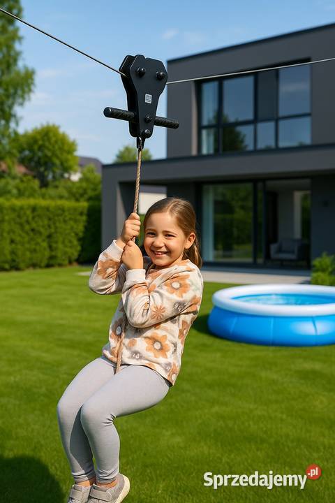 Tyrolka zjazd park linowy solidny ogrodowy Jeżowe