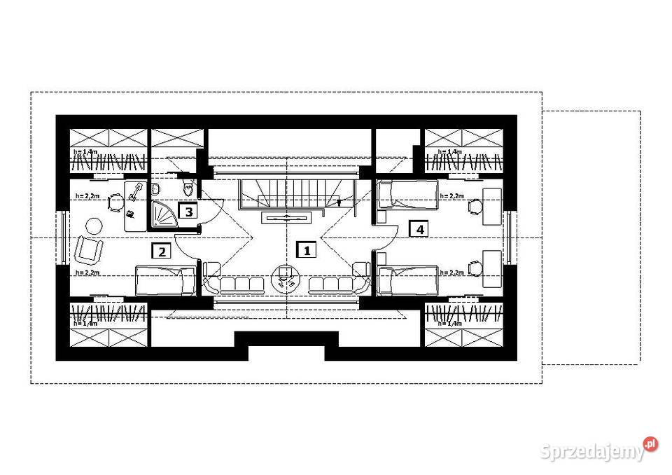 PROJEKT DOMU PARTEROWEGO W STYLU AMERYKAŃSKIM Kraków