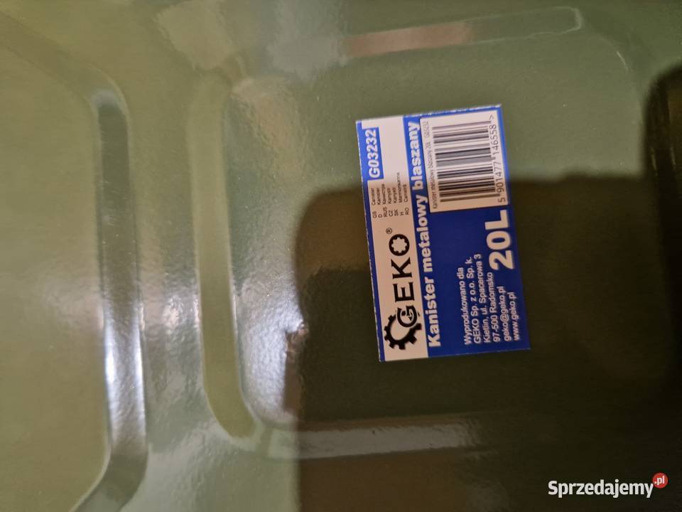 Kanister metalowy blaszany 20L 4 Kod produktu Głogowa