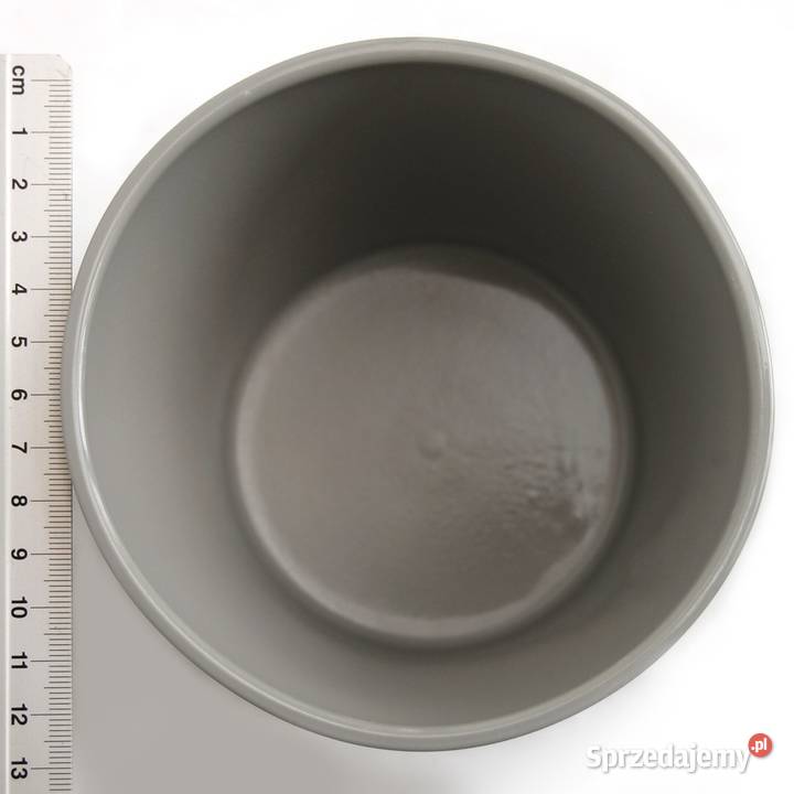 Doniczka osłonka ceramiczna szara gładka śr 13 Lublin sprzedam
