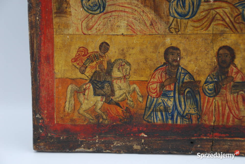 Duża ikona obraz Jezus Chrystus Grecja XIX wiek Poznań sprzedam