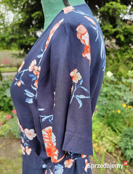 Sukienka HM 44 XXL wiskoza wrap dress midi