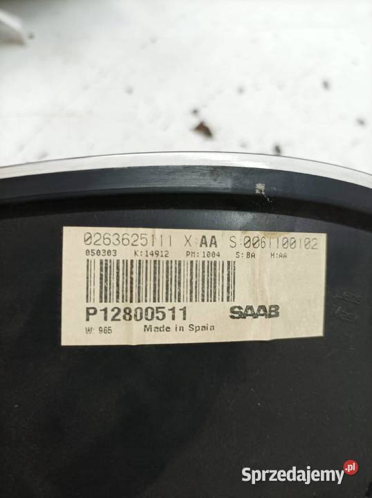 LICZNIK EU P12800511 20 B 149 Saab 93 II