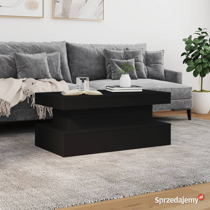 Stolik kawowy z oświetleniem LED czarny 90x50x40 Warszawa sprzedam
