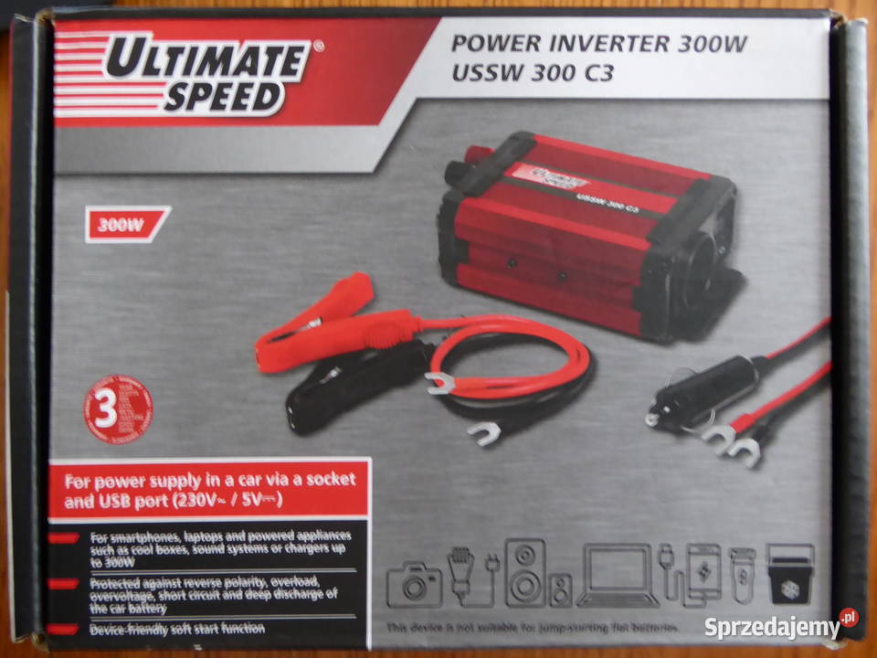 Konwerter samochodowy 12V230V300W ULTIMATE SPEED Olsztyn