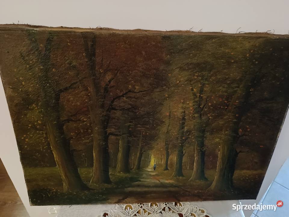Stary obraz olejny na płótnie 70x50 Dekoracje i ozdoby Lipno sprzedam