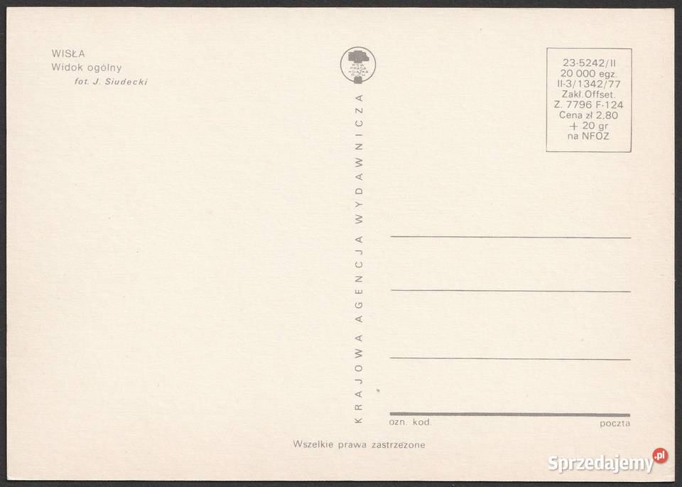 WISŁA WIDOK OGÓLNY 1977 BEZ OBIEGU Łódź