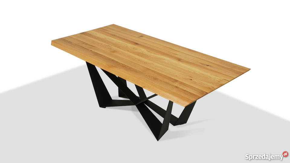 Stół noga metalowa Lite drewno dębowe loft Warszawa
