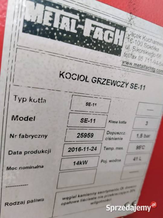 Kocioł grzewczy METAL FACH 2016 Kotły i Piece CO małopolskie sprzedam