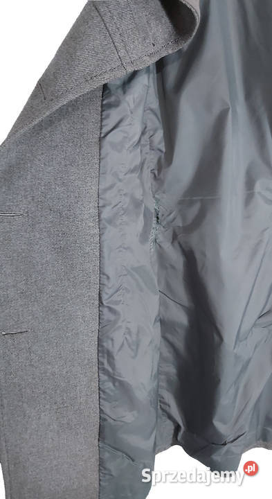 Szary dwurzędowy wełniany płaszcz damski H&M małopolskie Kraków sprzedam