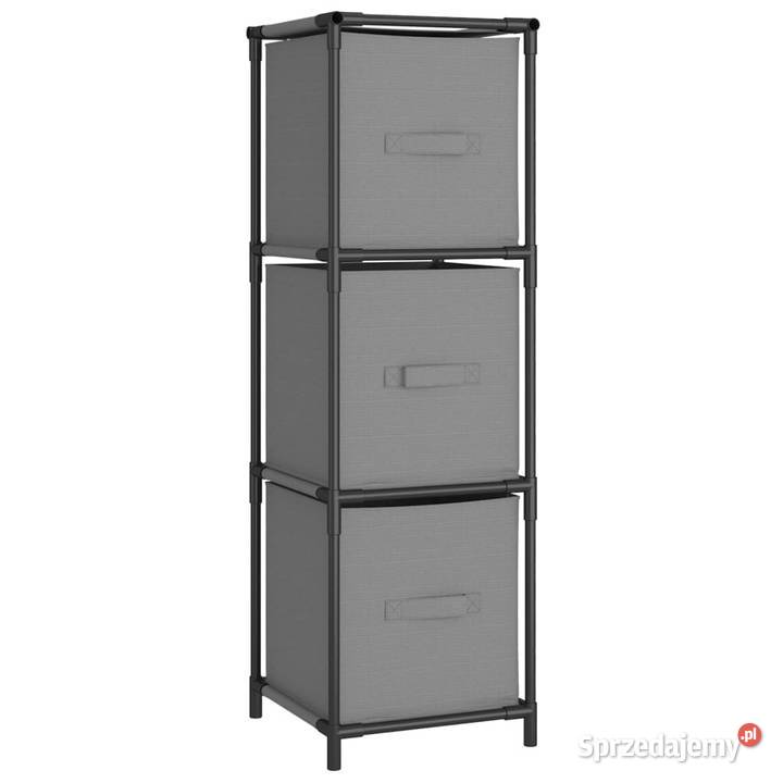 Szafka z 3 szufladami z tkaniny szara 34x34x101 Warszawa