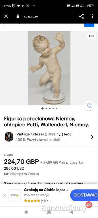 VINTAGE WALLENDORF NIEMCY PORCELANOWA FIGURKA Pabianice sprzedam