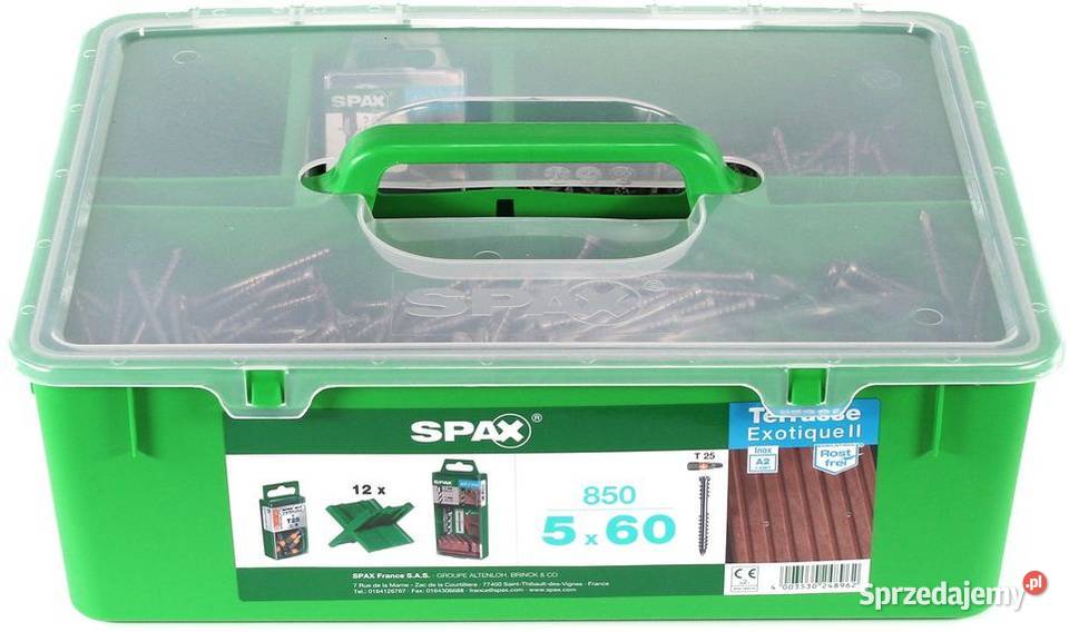 wkręty do tarasu SPAX 5 x 60 850 sztuk zestaw śląskie Poczesna