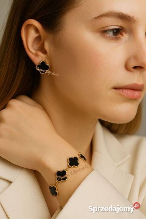 Kolczyki Van Cleef Arpels Alhambra czarny onyks Kraków