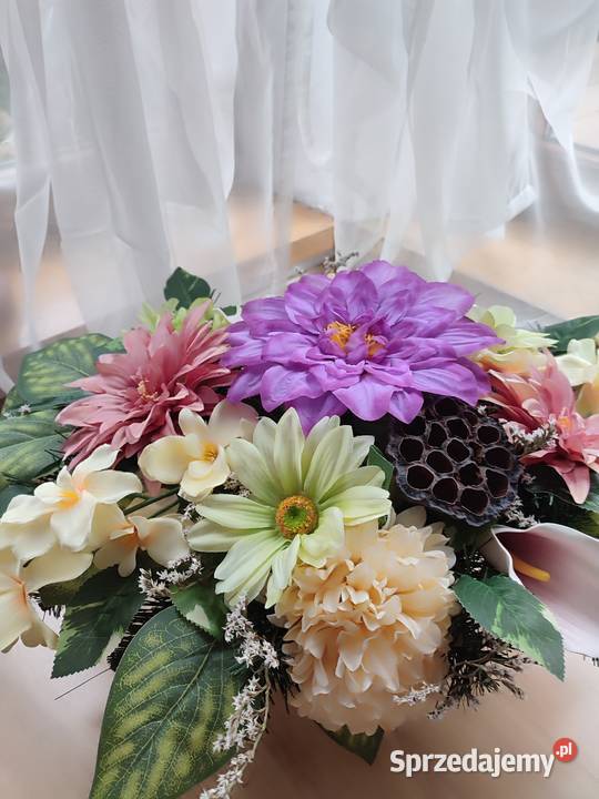 Wiązanka na grób kompozycja na cmentarz wielokolorowy Sosnowiec