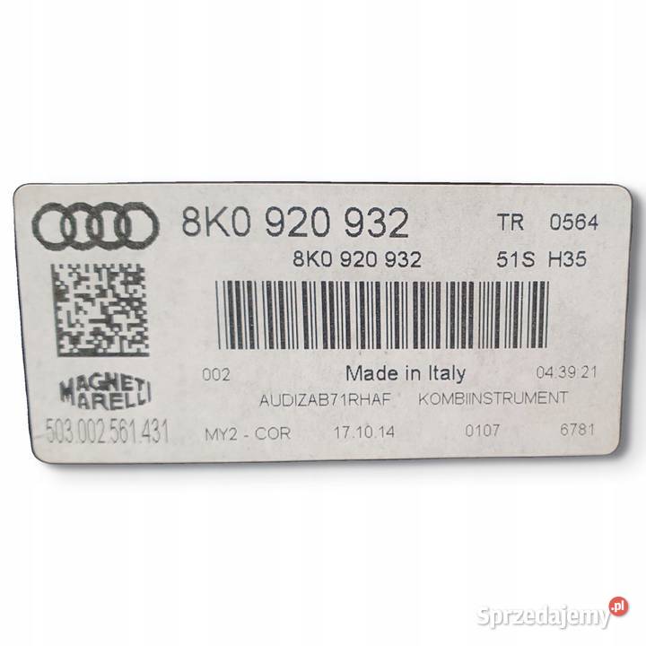 LICZNIK ZEGARY Audi A4 B8 Lift 1115 diesel osobowe
