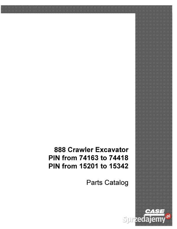 Katalog części do koparki gąsienicowej Case 888 Szamotuły
