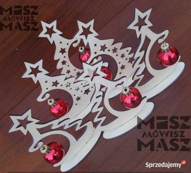 Choinka z czerwoną bombką 15 reklama drobiazg wielkopolskie Racot