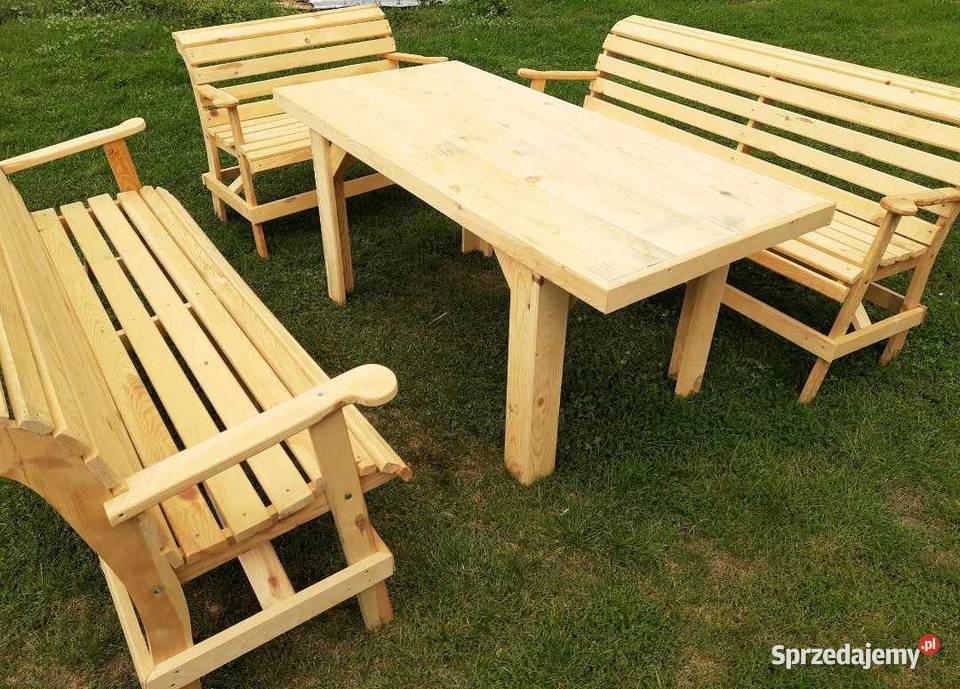 Meble ogrodowe dwa różne komplety stół ławki Ostrołęka