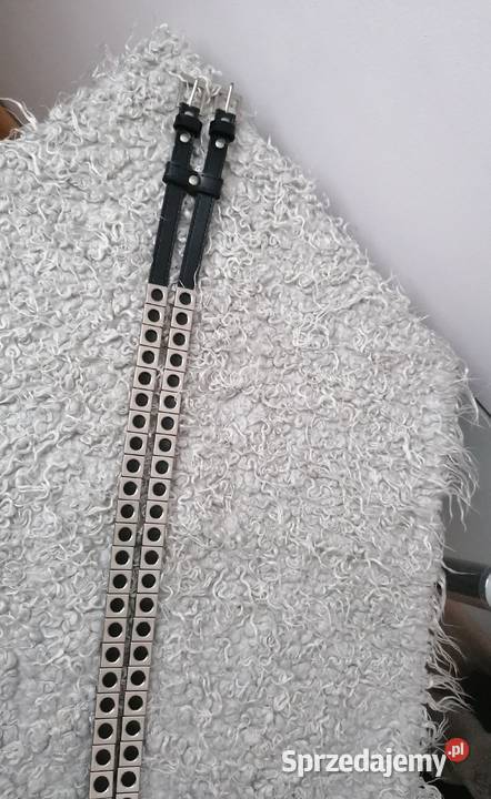 NOWY CZARNY PODWÓJNY PASEK Z ĆWIEKAMI łódzkie Łódź