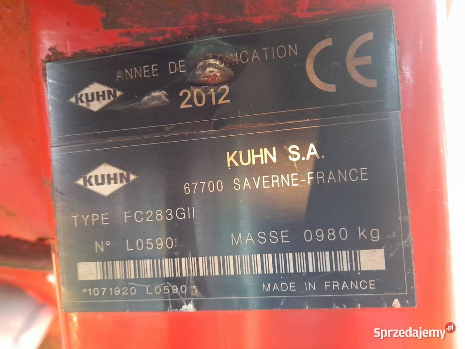 Kuhn Fc283 GII kosiarka dyskowa 28m 2012 Kuhn mazowieckie