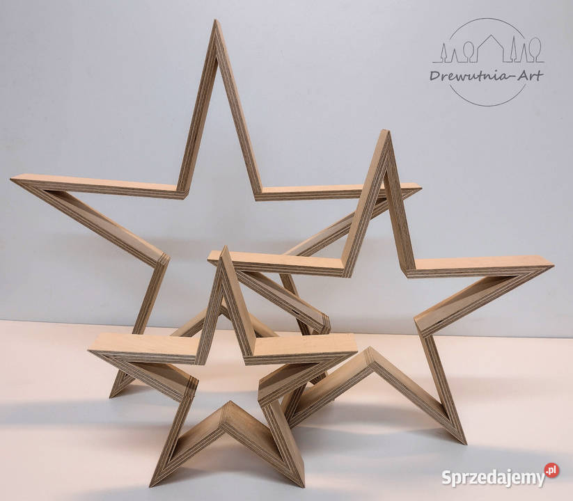 Gwiazda drewniana baza do ozdabiania kpl 3 41 Kraków