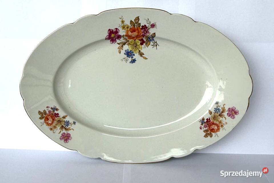 Duża Półmisek Ćmielów porcelana vintage kwiaty Kraków