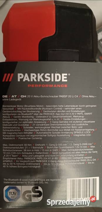 PARKSIDE PERFORMANCE akumulatorowa Ełk sprzedam