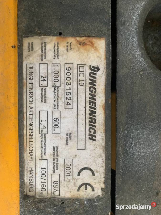 Wózek widłowy masztowy elektryczny Jungheinrich elektryczny sprzedam