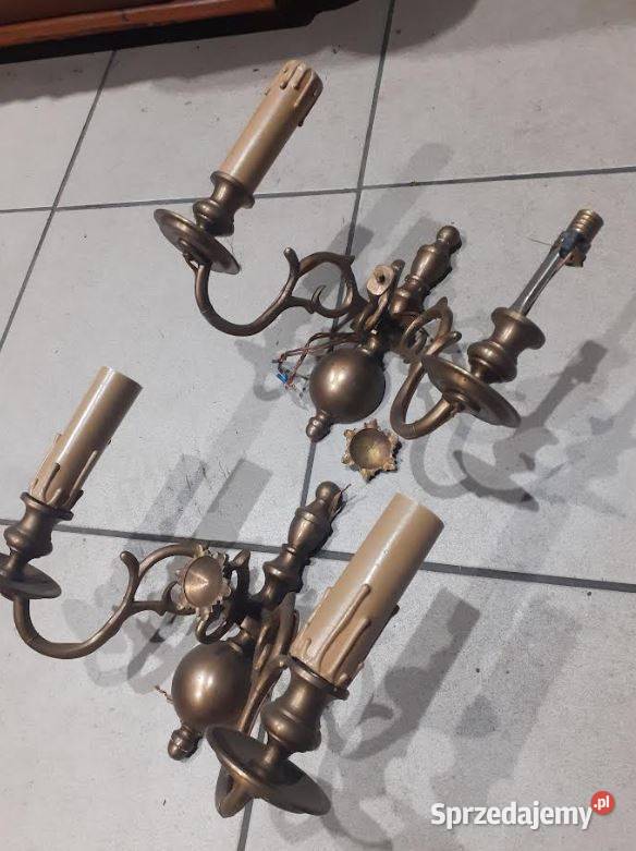 mosiężne kinkiety dwuramienne Warszawa