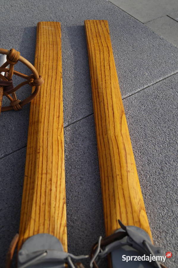 Stare narty jesionowe 190 z kijkami Pruchnik sprzedam